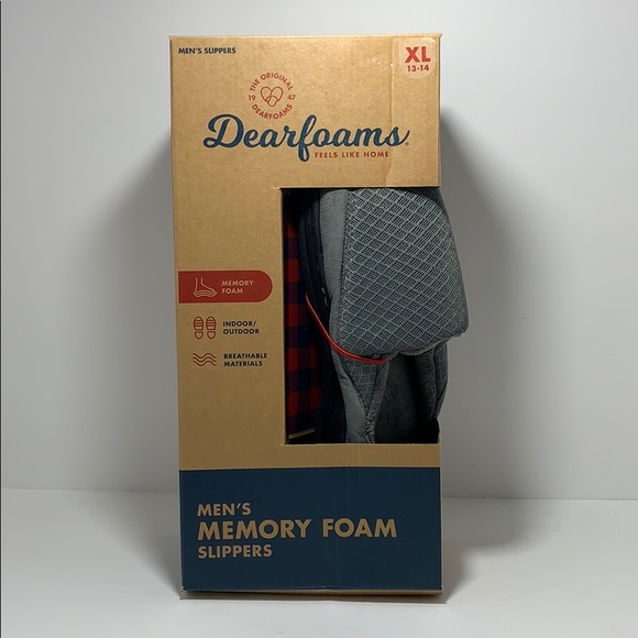 Men’s Dearfoams Memory Foam Slippers - Picture 1 of 3